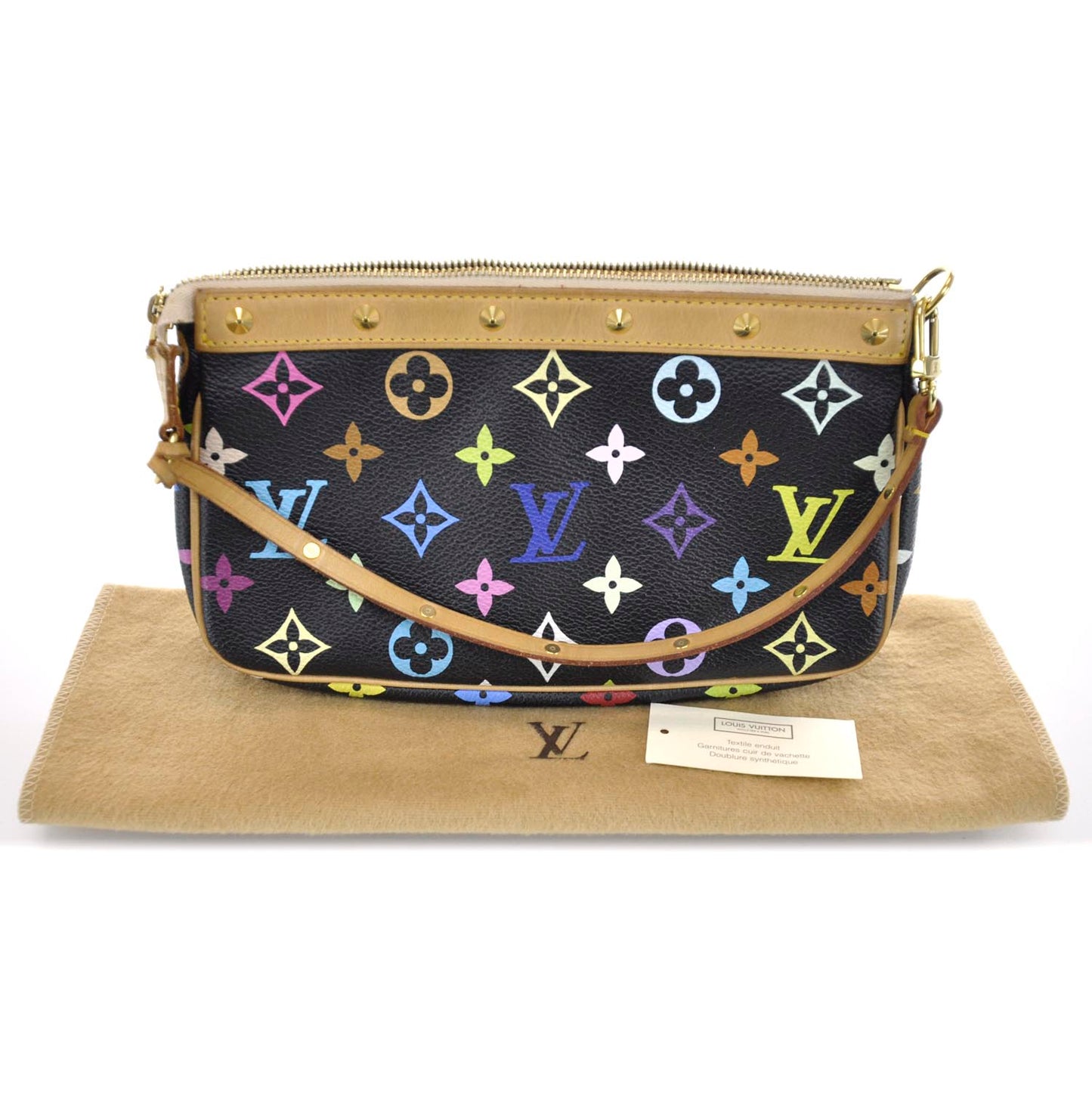 Monogram Multicolor Pochette Accessories Black