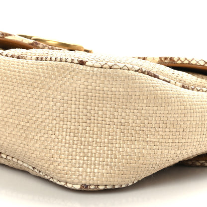 Gucci Raffia Elaphe Matelasse Small GG Marmont Shoulder Bag Natural Cream Brown 9 of 9