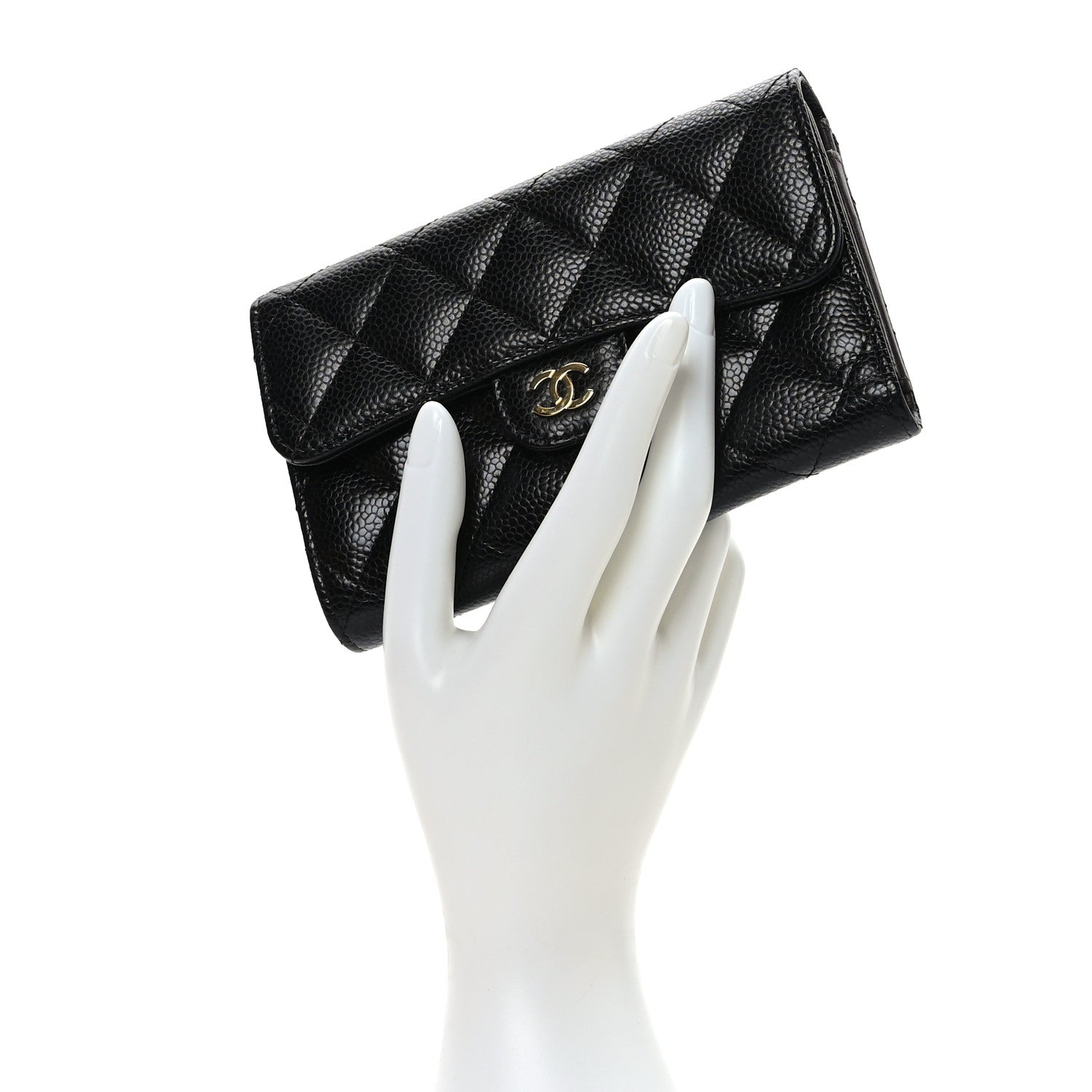Chanel Caviar Quilted Medium Flap Wallet Black 2 of 8