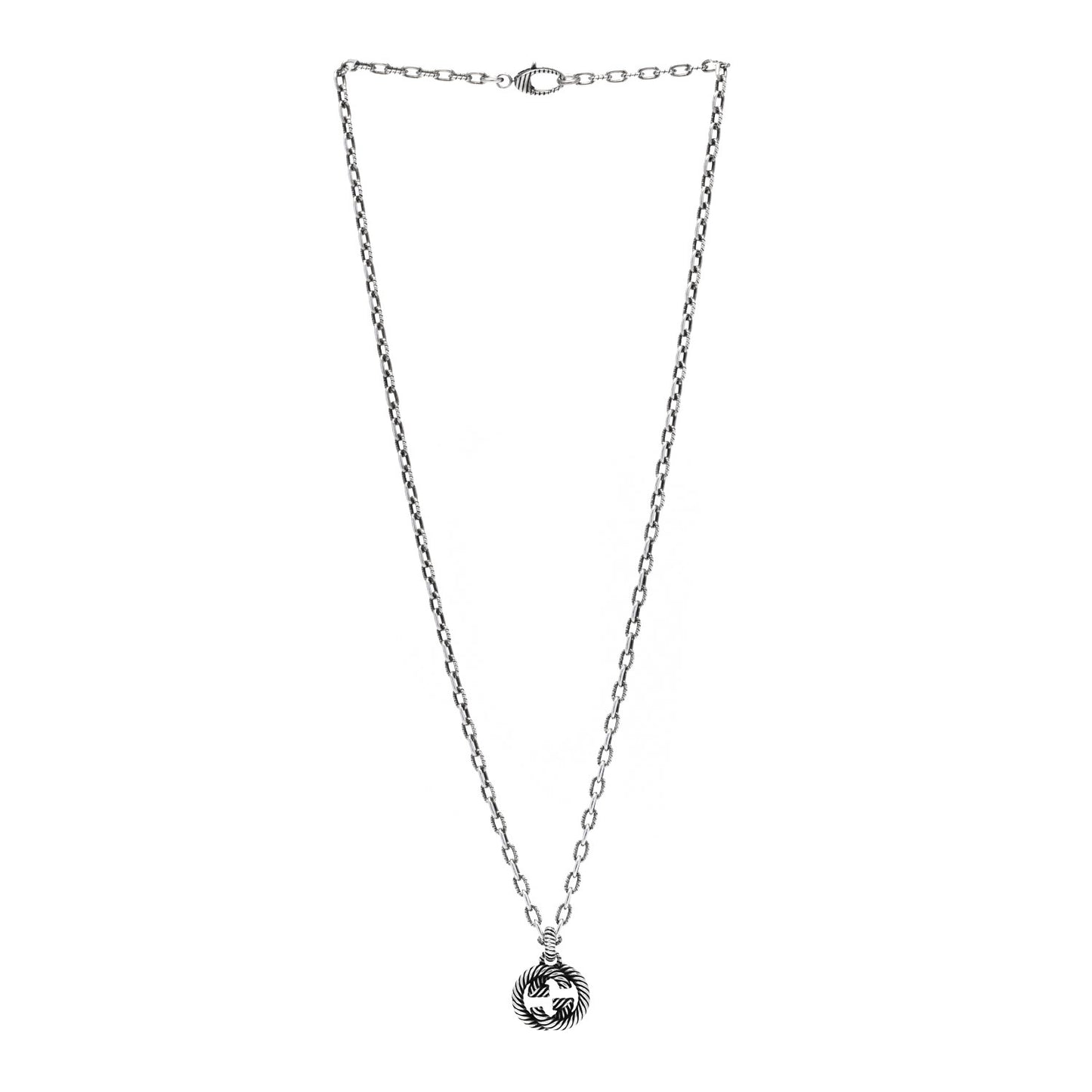 Sterling Silver Small Interlocking G Pendant Necklace
