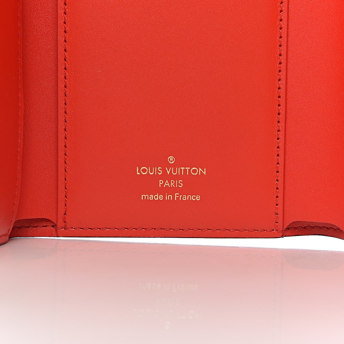 Monogram Flower Lock Compact Wallet Coquelicot