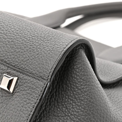Salvatore Ferragamo Calfskin Large Studio Soft Bag Grey 10 of 11