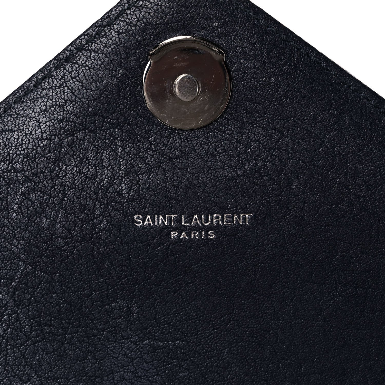 Saint Laurent Sheepskin Matelasse Chevron Monogram Large College Satchel Navy Blue 9 of 16