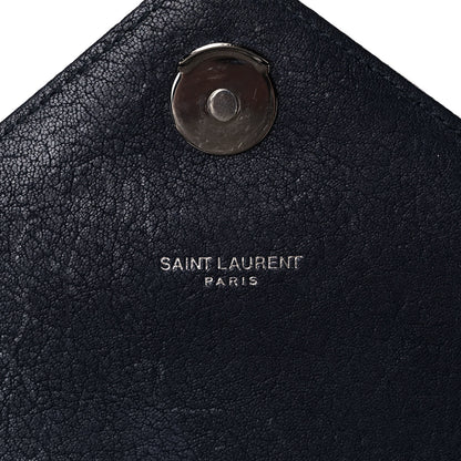 Saint Laurent Sheepskin Matelasse Chevron Monogram Large College Satchel Navy Blue 9 of 16