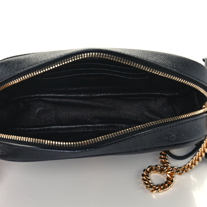 Saint Laurent Grain De Poudre Matelasse Monogram Mini Lou Camera Bag Black 5 of 10