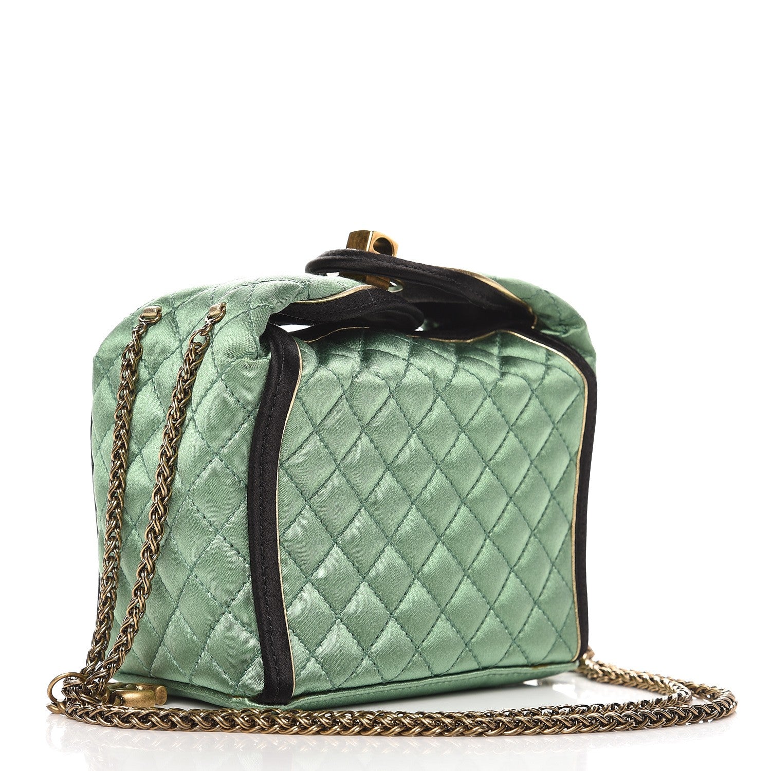 Chanel Satin Paris Shanghai Take Away Evening Bag Green 3 of 8