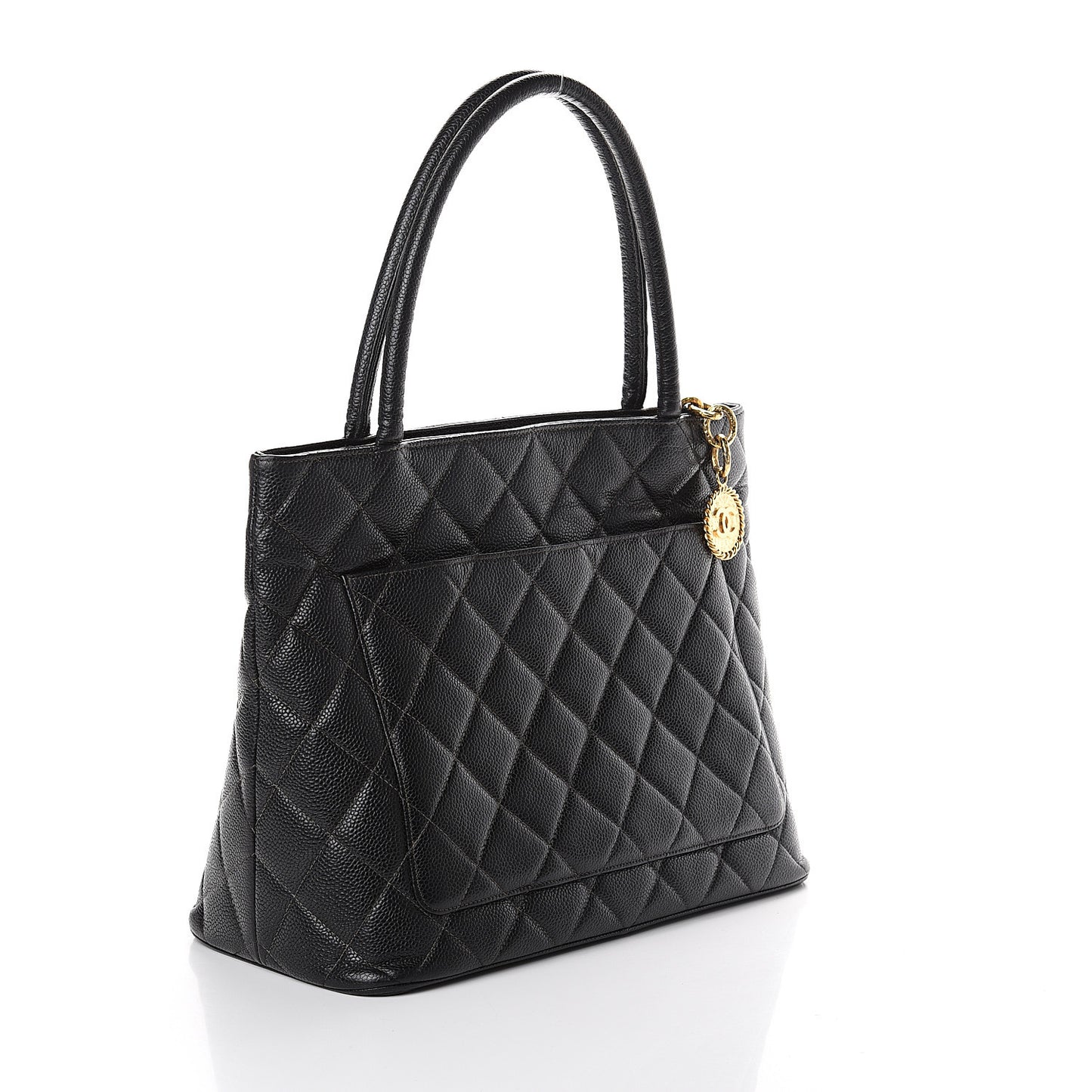Caviar Quilted Medallion Tote Black