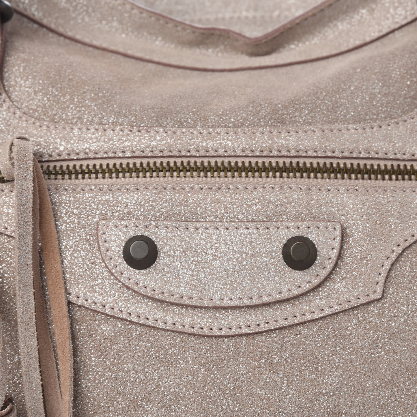 Metallic Craquele Calfskin Classic Hardware City Bois de Rose