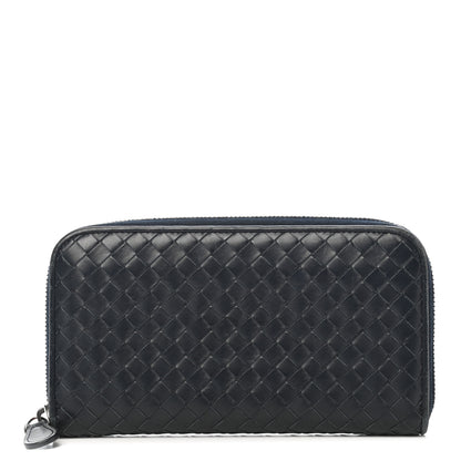Bottega Veneta Nappa Intrecciato Zip Around Wallet Denim 1 of 7
