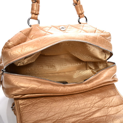 Chanel Distressed Lambskin Quilted Lady Braid Flap Tote Gold 5 of 9