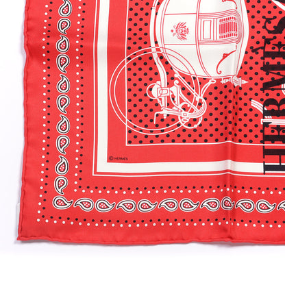 Hermes Silk Ex-Libris Carre Club Bandana Scarf 55 Red Black White 3 of 4
