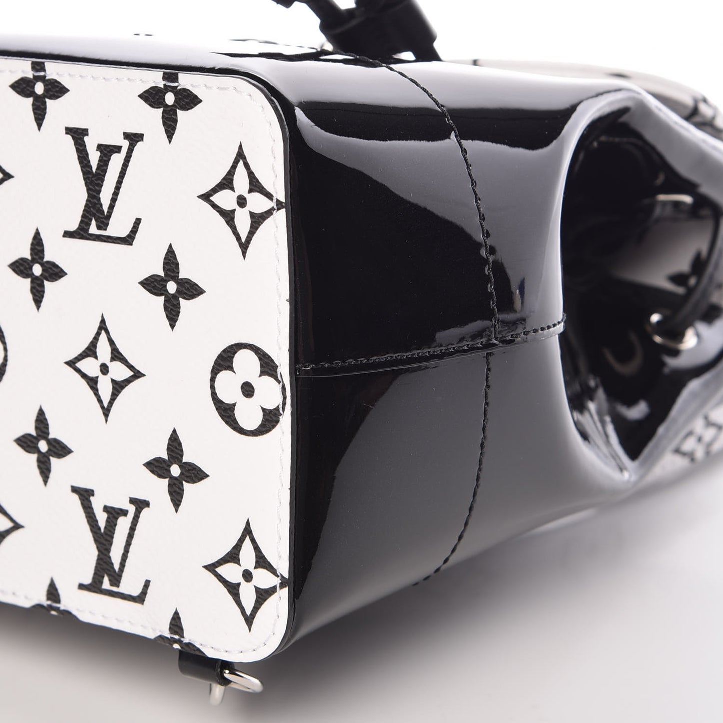 Patent Monogram Hot Springs Backpack Black White