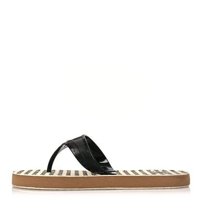 Chanel Entre Doigts Thong Sandals 39 Black White 1 of 11