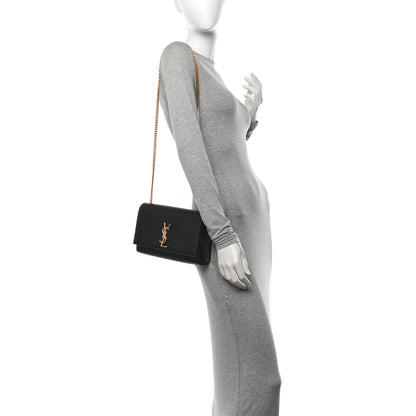 Saint Laurent Grain De Poudre Medium Classic Monogram Kate Satchel Black 2 of 11