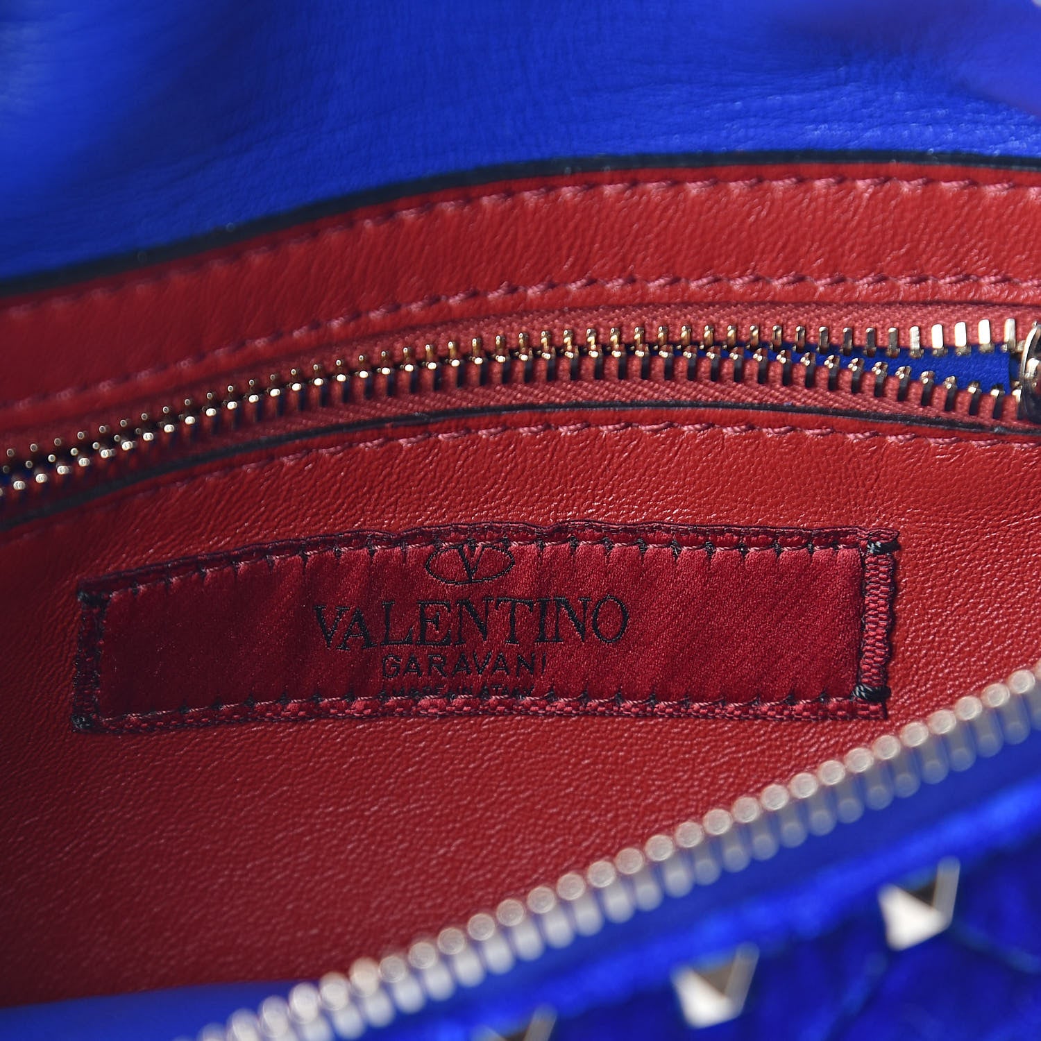 Valentino Garavani Velvet Rockstud Spike Belt Bag 75 Acid Blue 6 of 9