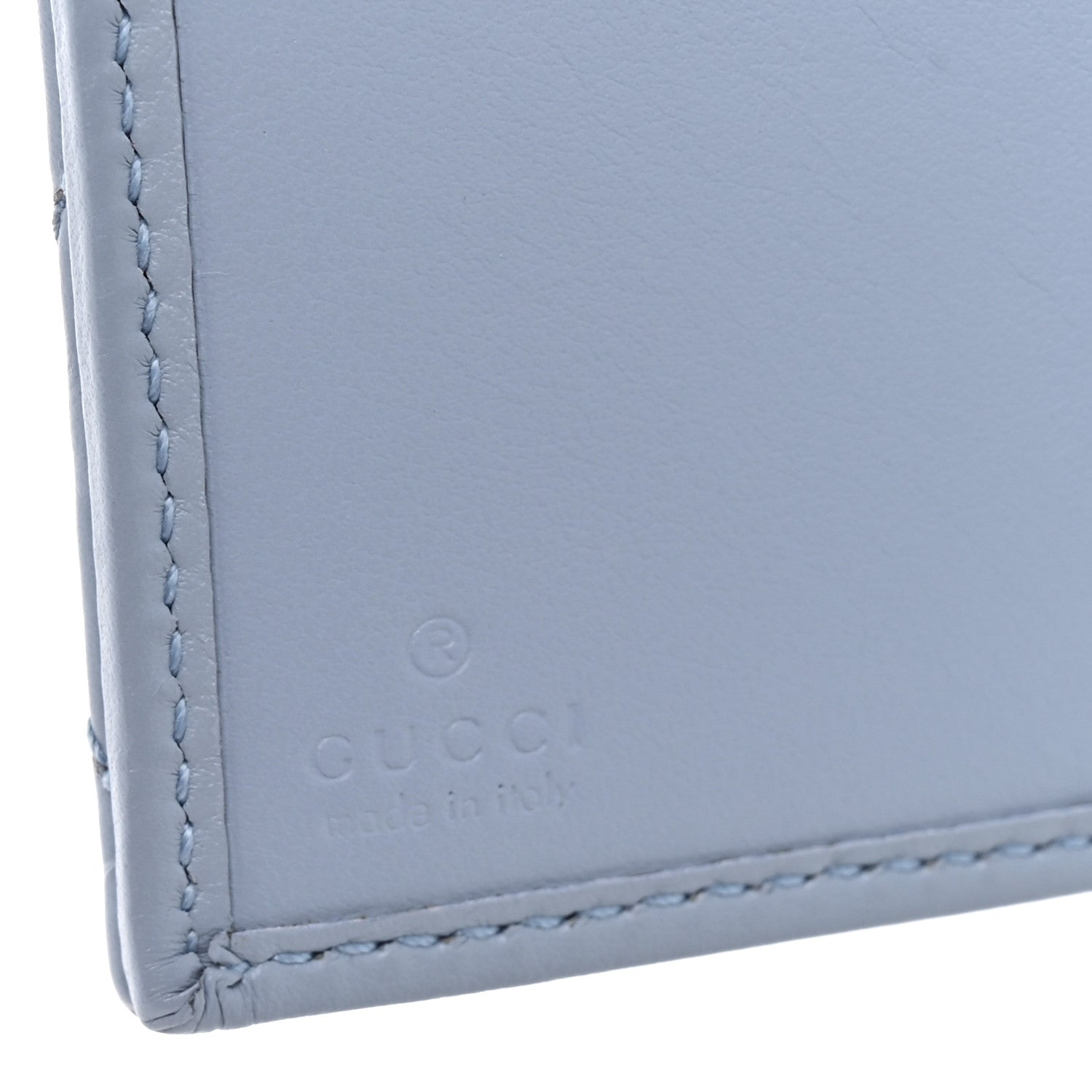 Gucci Lambskin Matelasse GG Marmont Zip Key Pouch Light Blue 7 of 9