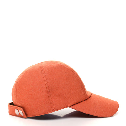 Hermes Cotton Davis H Primavera Hat 58 Orange 3 of 9