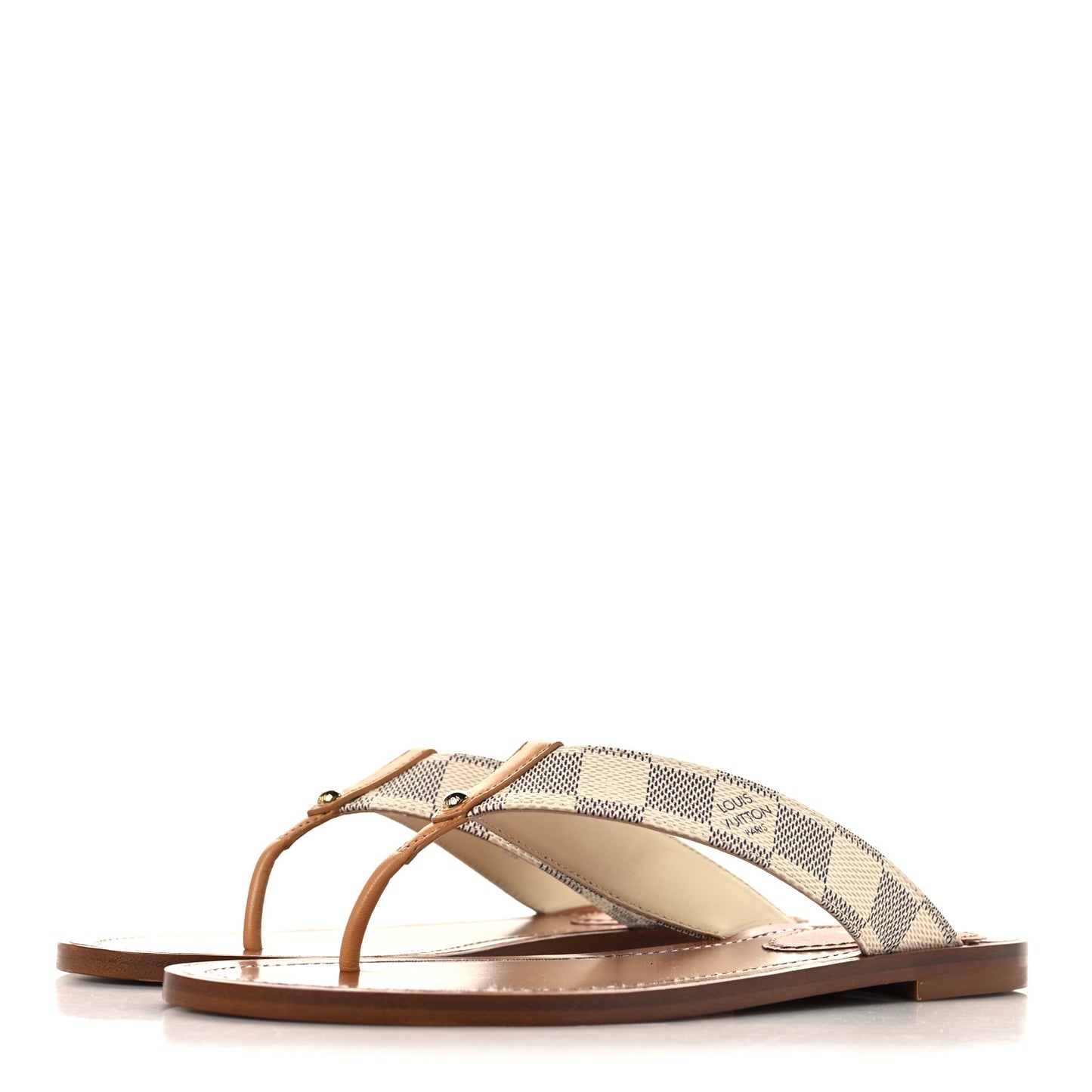 Damier Azur Sunny Flat Thong Sandals 37.5