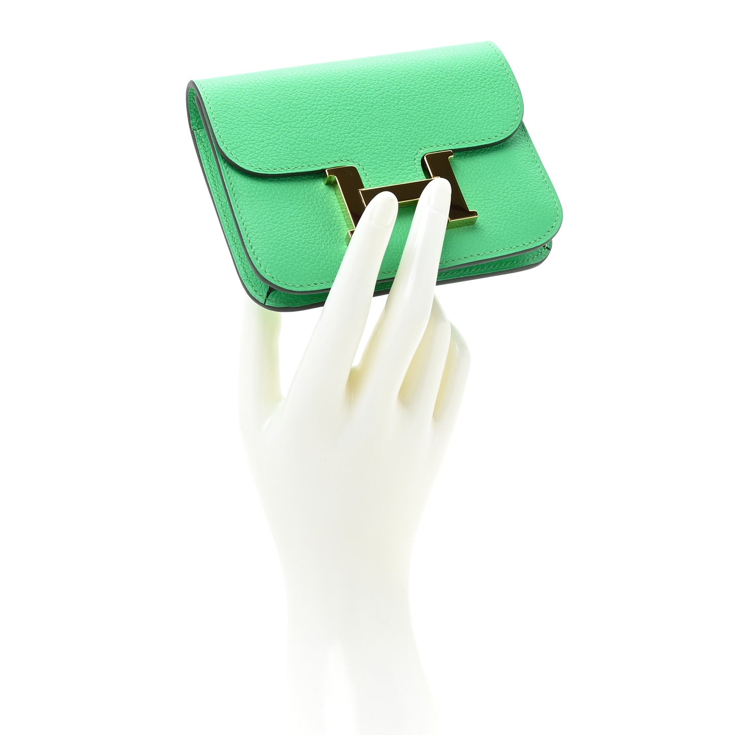 Evercolor Bi-Color Constance Slim Wallet Vert Comics Bleu Zellige