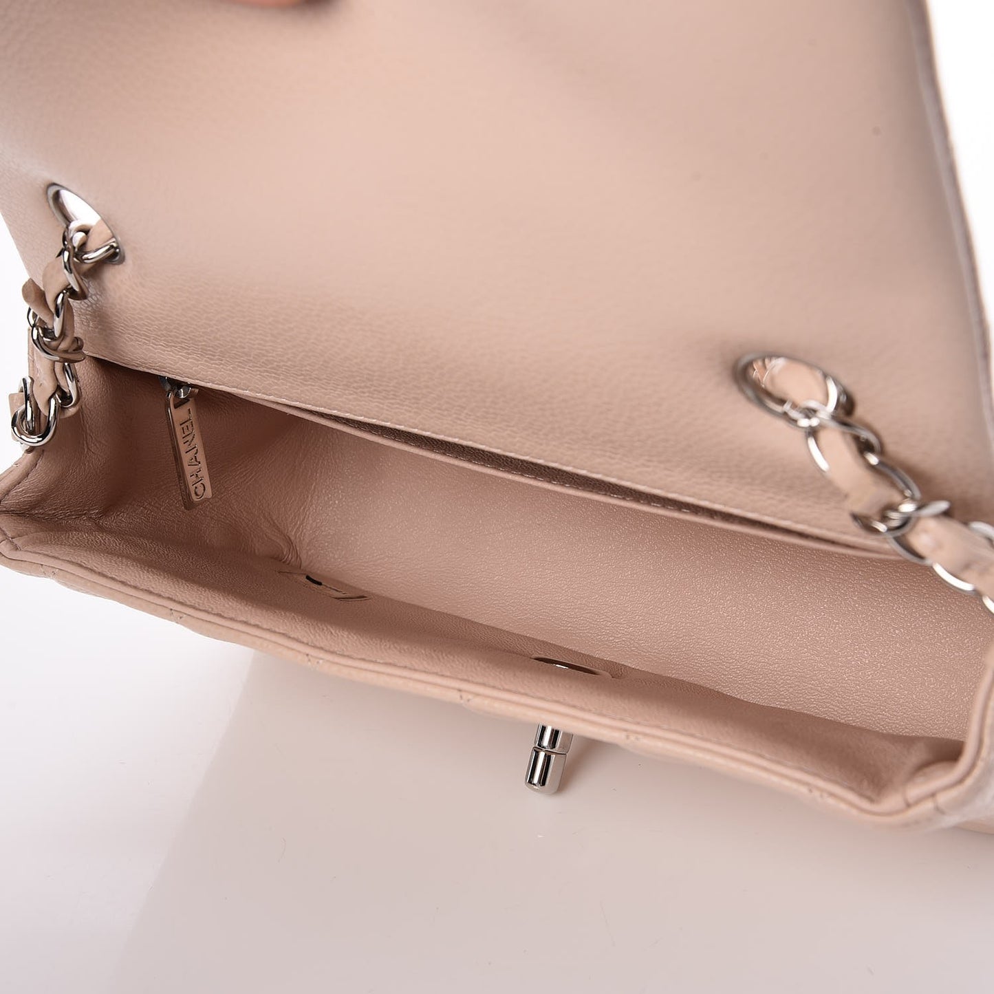 Caviar Quilted Mini Rectangular Flap Light Pink