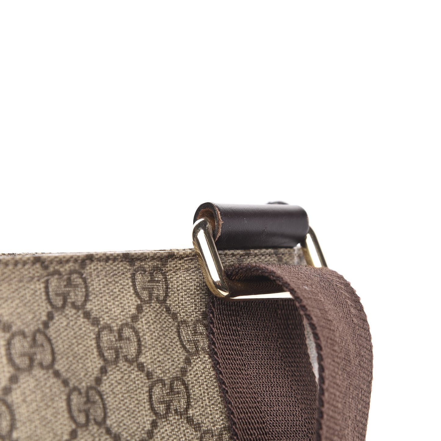 GG Supreme Monogram Medium Flat Messenger Bag Dark Brown