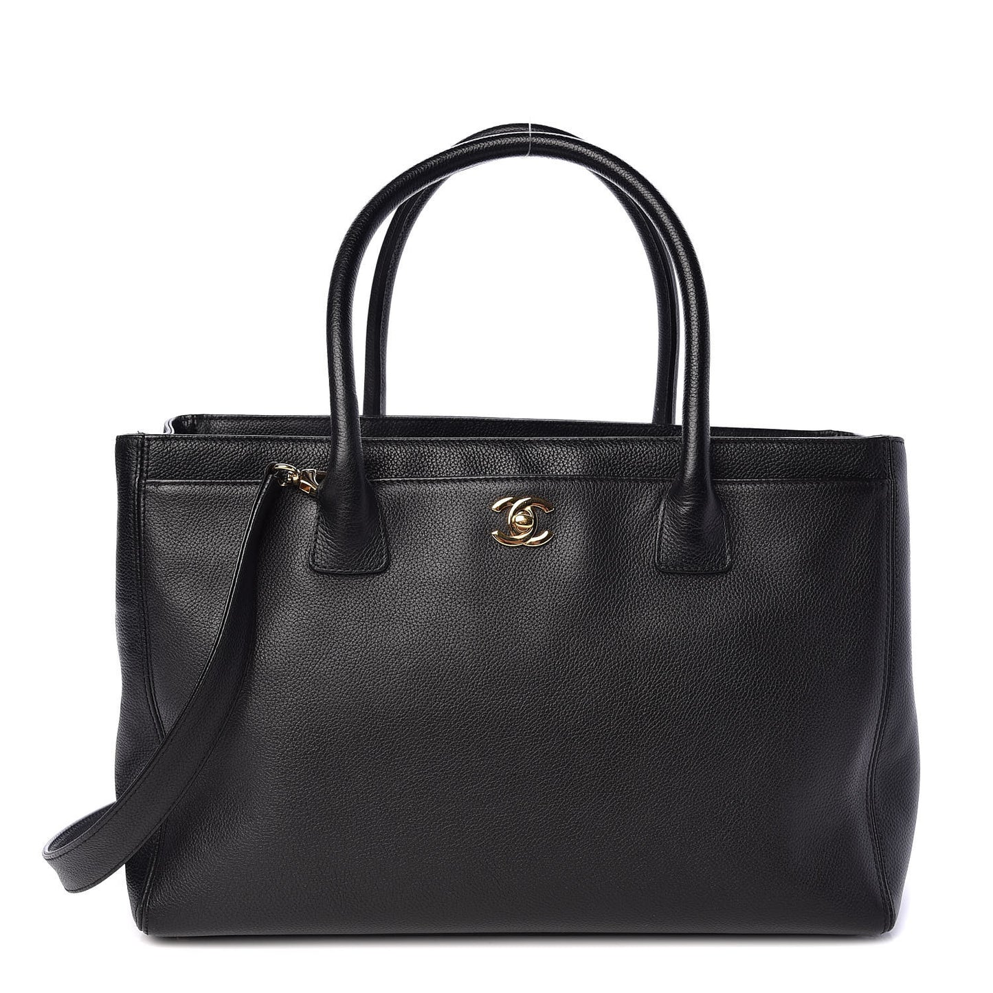 Calfskin Cerf Shopper Tote Black