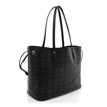 MCM Grained Calfskin Visetos Medium Liz Reversible Shopper Tote Black 4 of 19