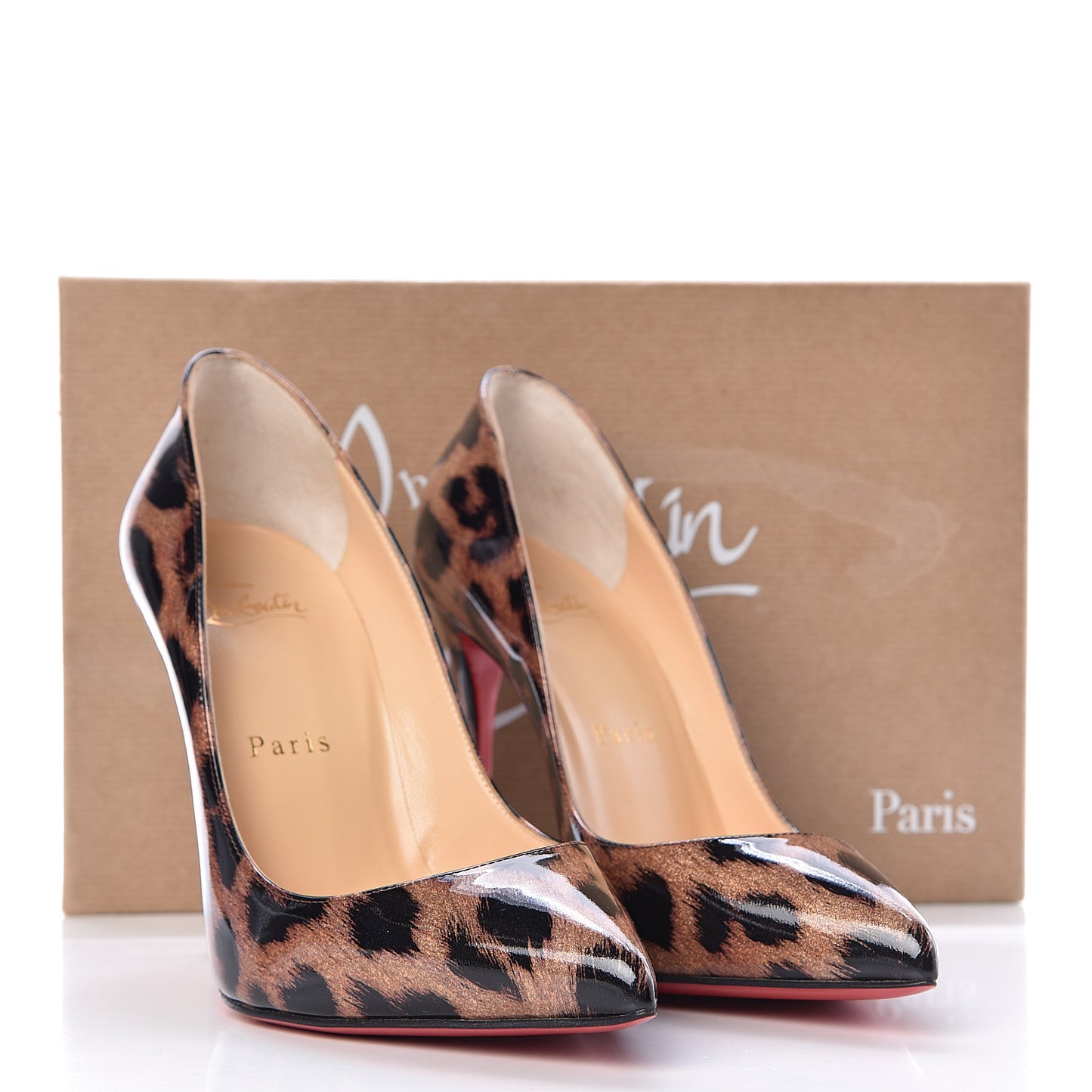 Patent Glitter Leopard Print Pigalle Follies 100 Pumps 36 Gold