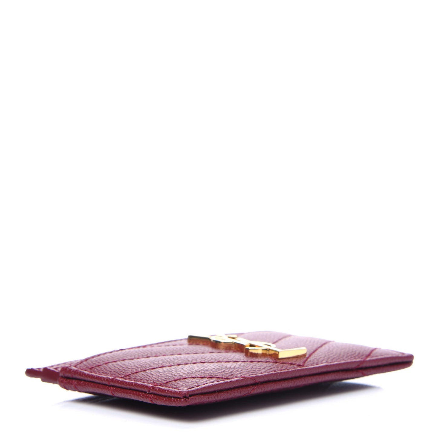 Grain De Poudre Matelasse Chevron Monogram Credit Card Case Opyum Red