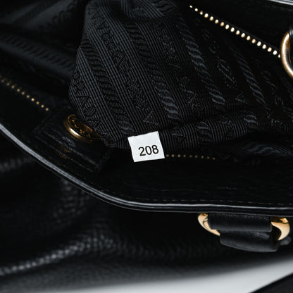 Prada Vitello Daino Tote Black 6 of 15