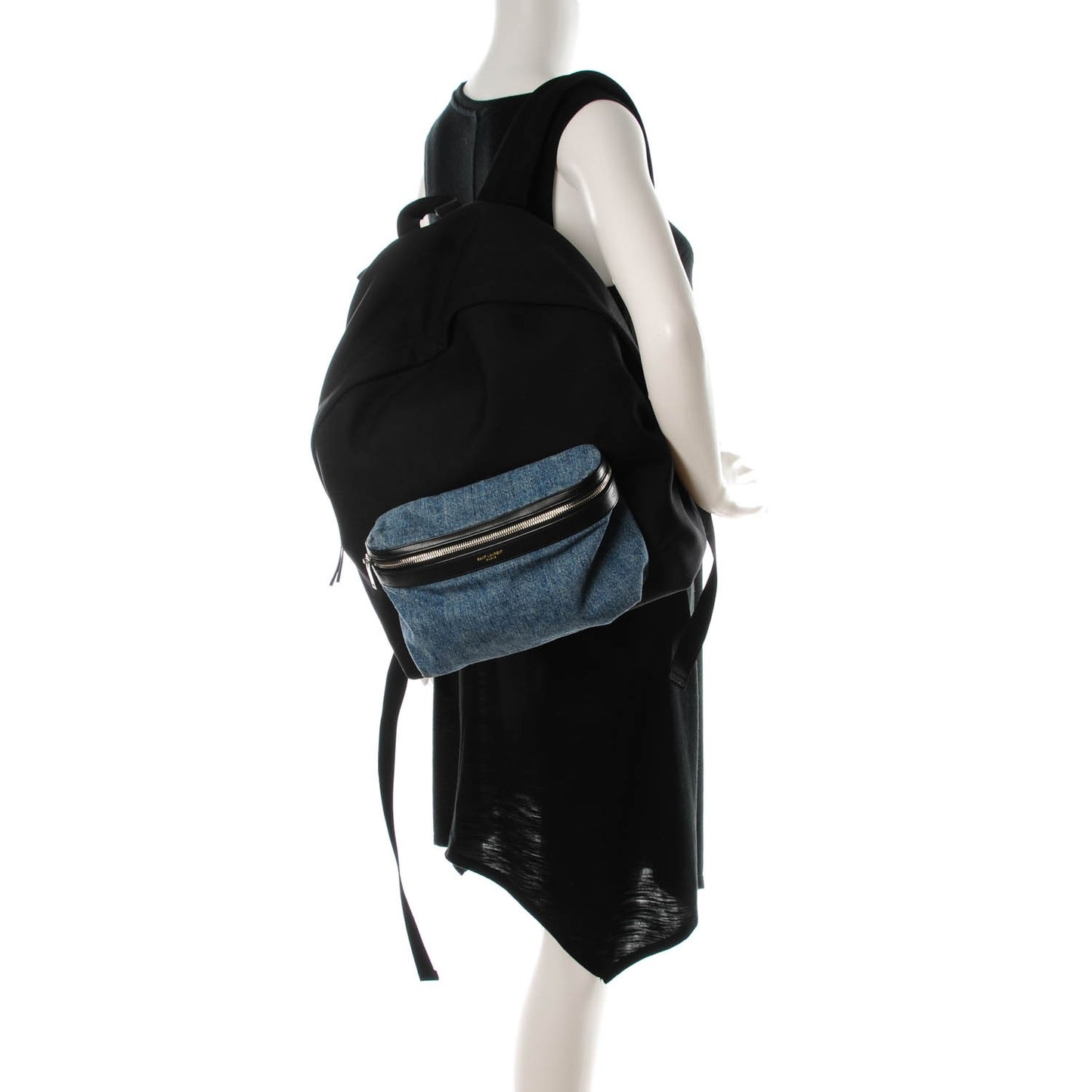 Nylon Denim Classic Hunting Backpack Black Light Blue