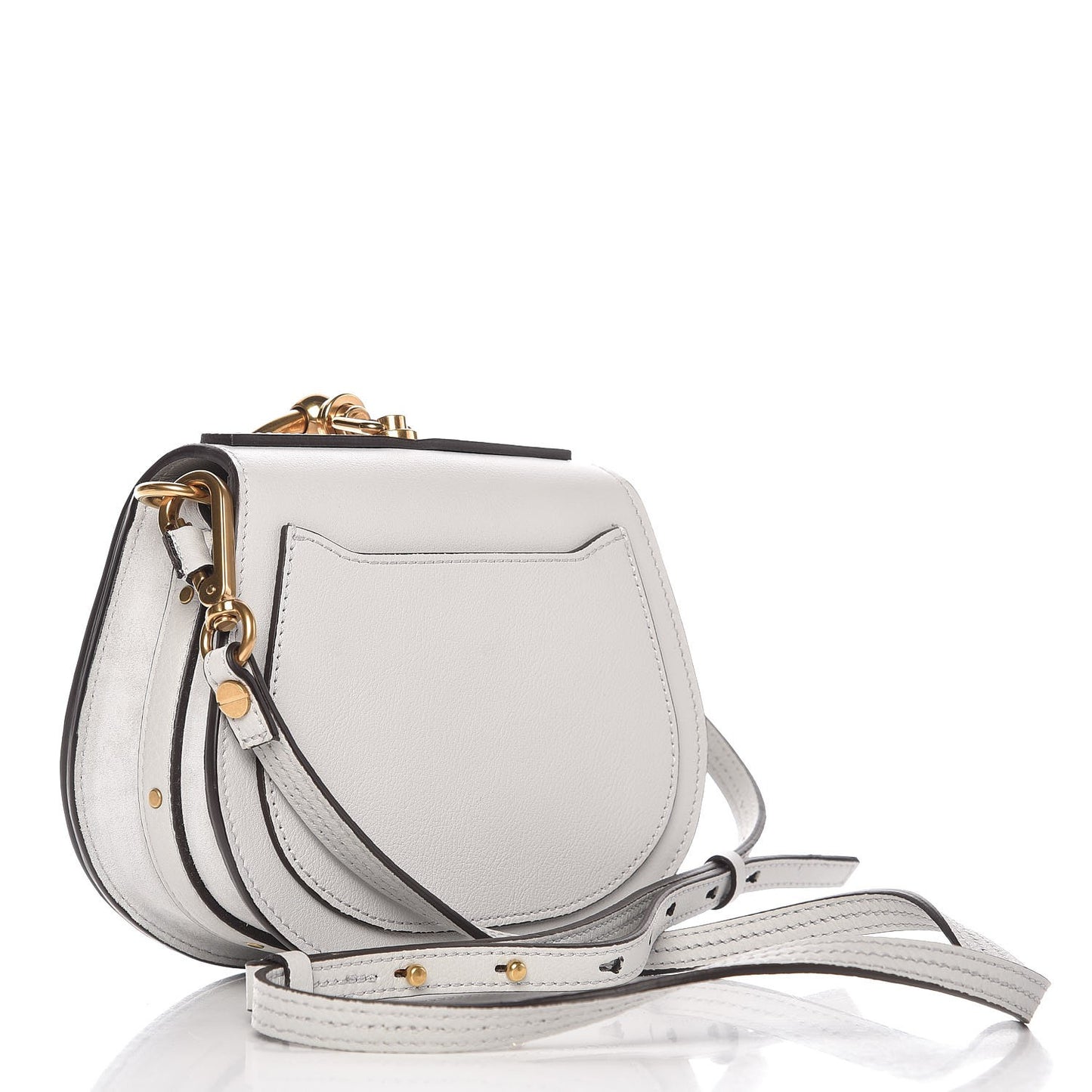 Calfskin Suede Small Nile Bracelet Bag Airy Grey