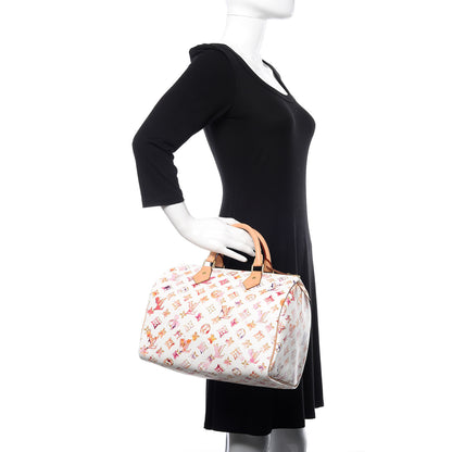Louis Vuitton Watercolor Aquarelle Speedy 30 White 2 of 9