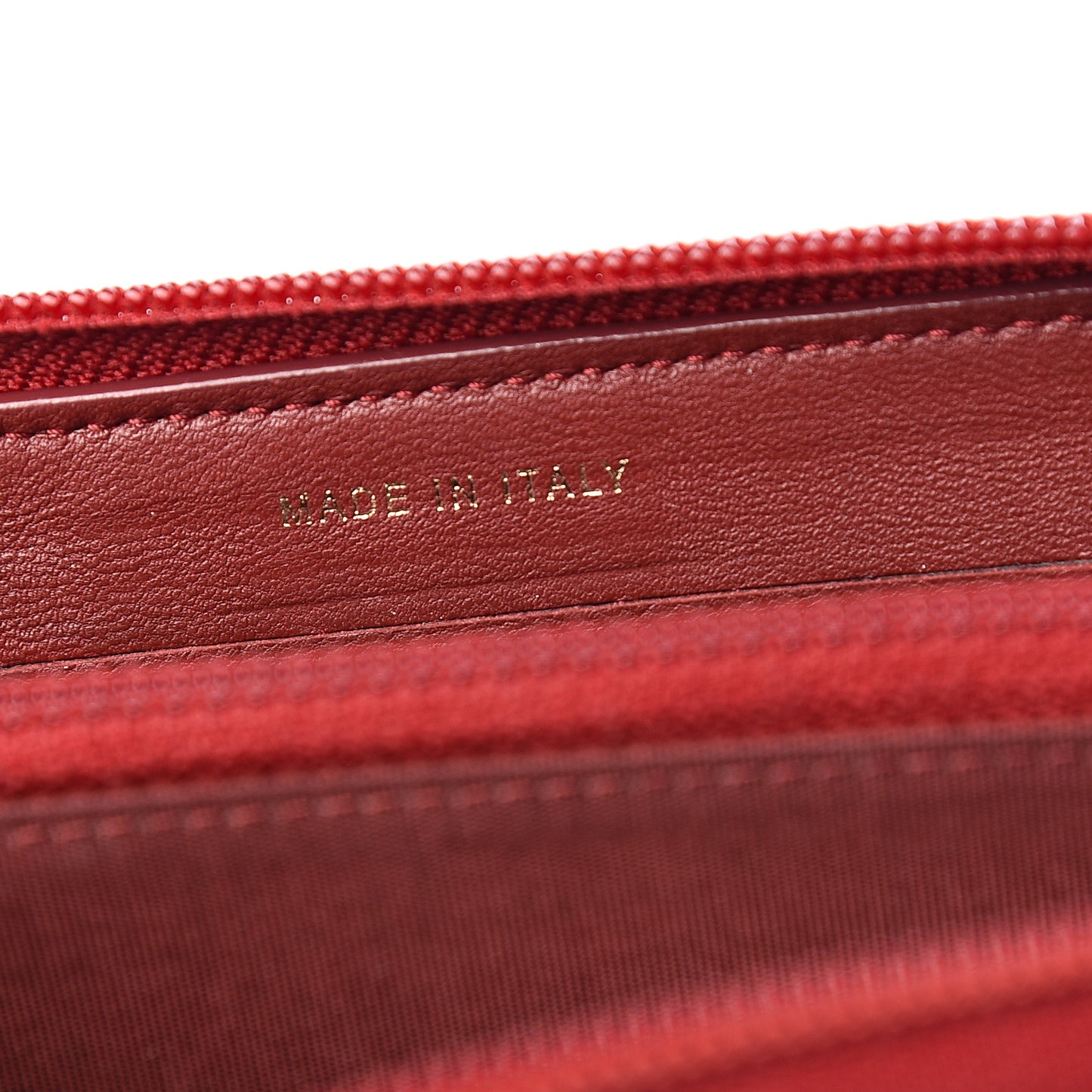 Lambskin Quilted Small Boy Zip Around Wallet Dark Red