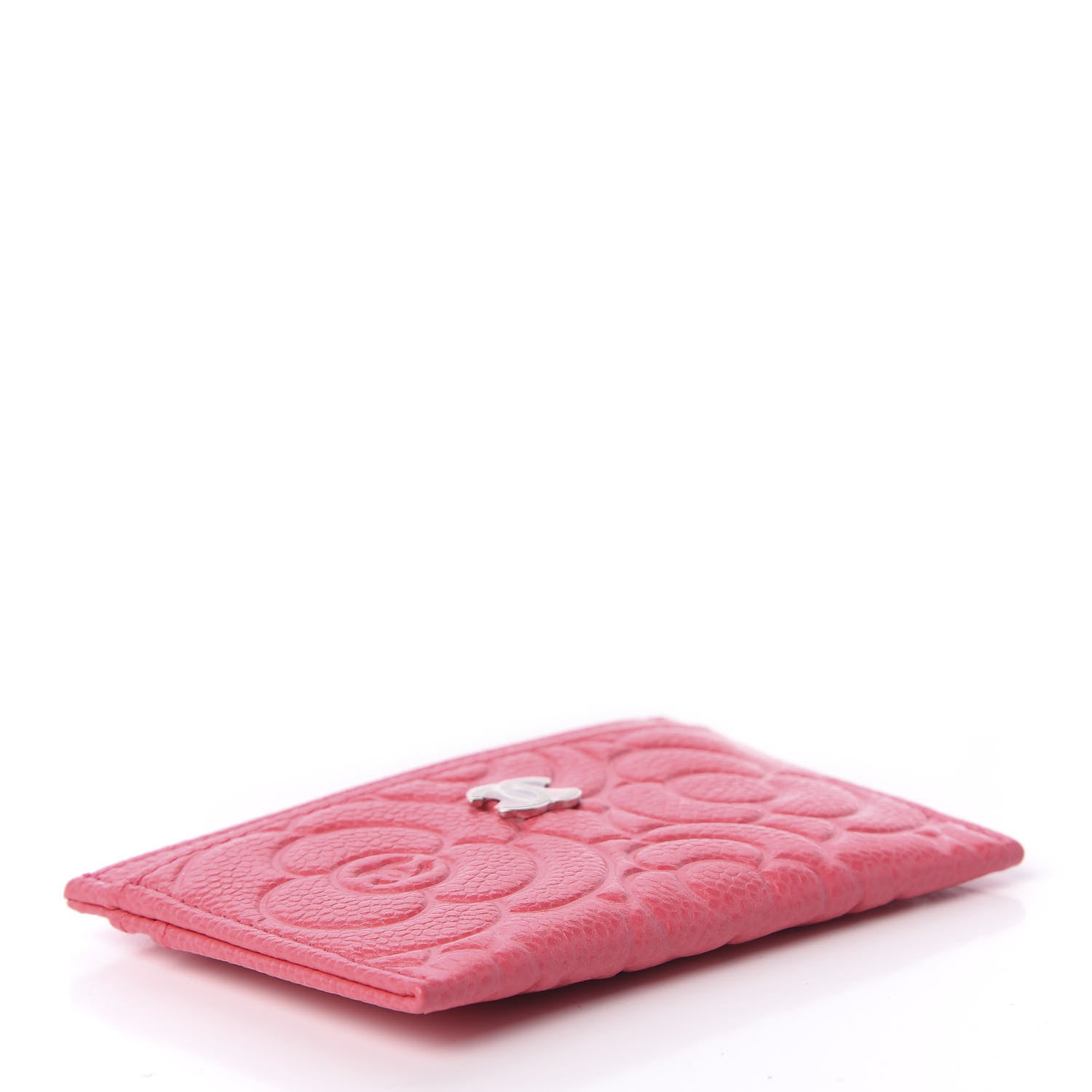 Chanel Caviar Camellia Embossed Card Holder Pink 4 of 9