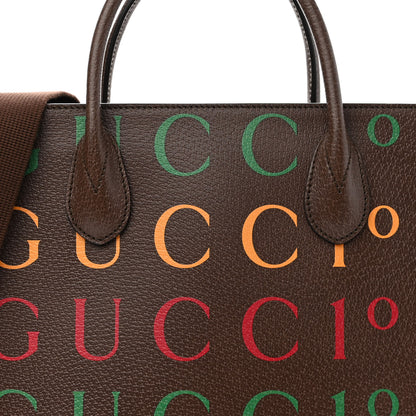 Gucci Textured Dollar Calfskin Gucci 100 Small Tote Bag New Acero Multicolor 8 of 11
