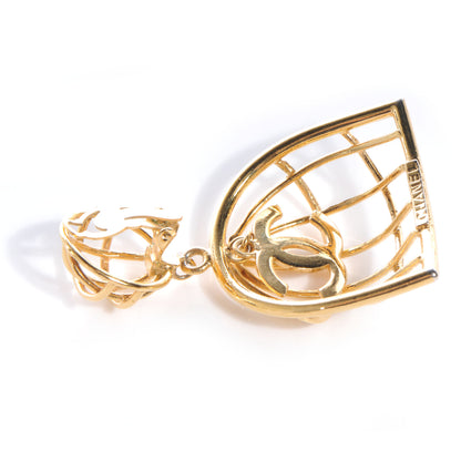Chanel CC Cage Clip On Earrings Gold 3 of 4