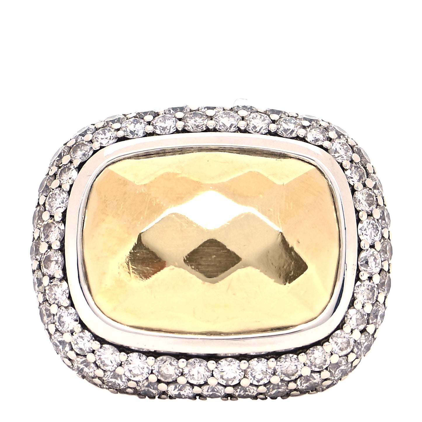 Sterling Silver 18K Yellow Gold Diamond Waverly Dome Ring 54 7