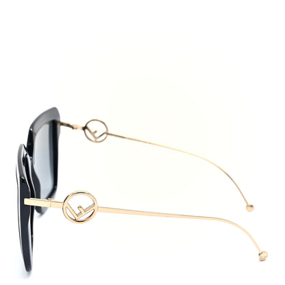 Fendi Acetate Metal F is Fendi FF Butterfly Sunglasses FF 0410/S Black 3 of 7