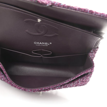 Chanel Tweed Quilted Medium Double Flap Purple Green Turquoise 5 of 13