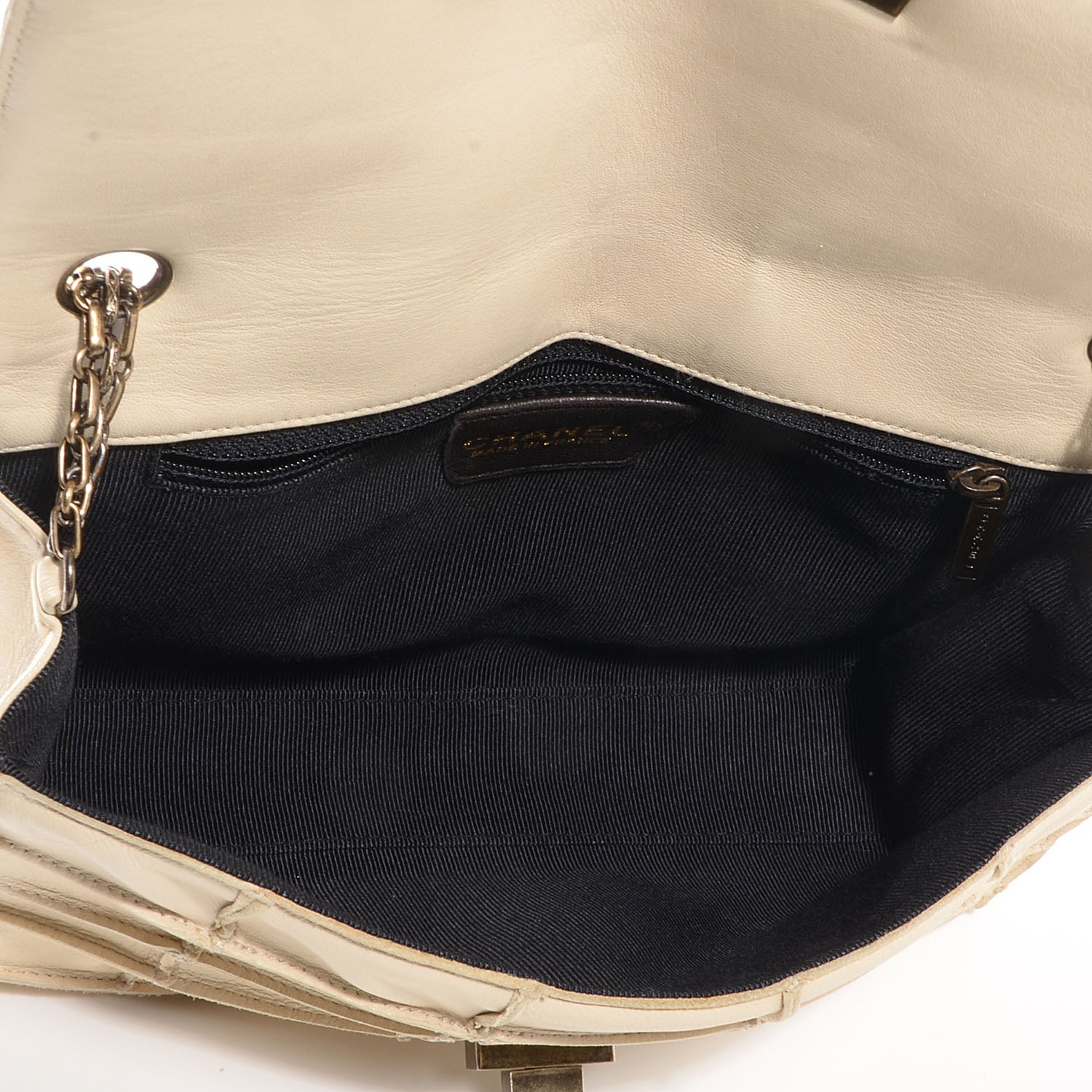 Chanel Lambskin Patchwork Mademoiselle Medium Flap Light Beige 5 of 8