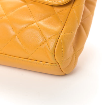 Chanel Lambskin Quilted Flap Clutch Yellow 10 of 12
