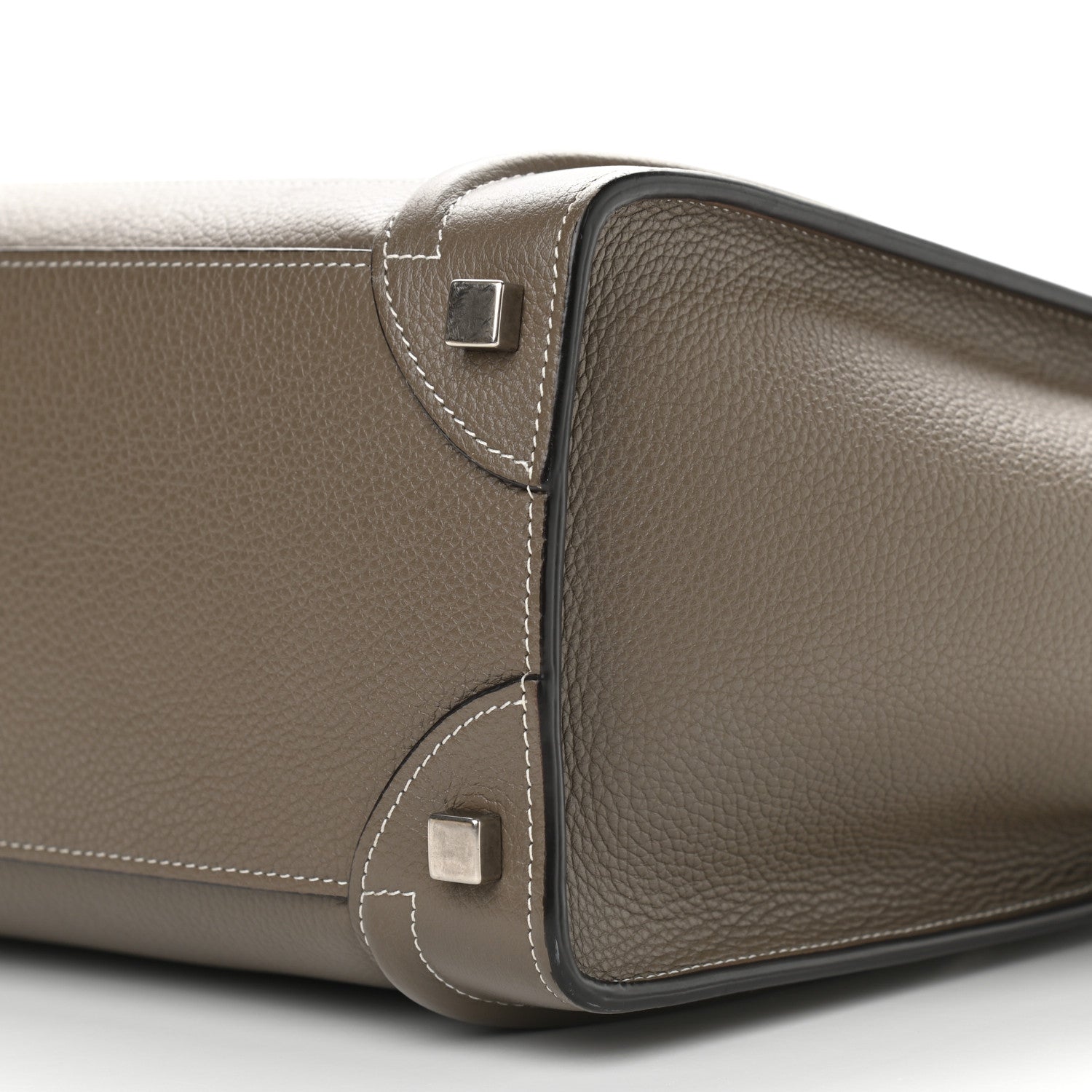 Celine Drummed Calfskin Micro Luggage Souris 9 of 12