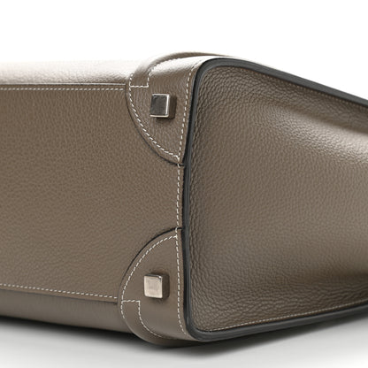 Celine Drummed Calfskin Micro Luggage Souris 9 of 12
