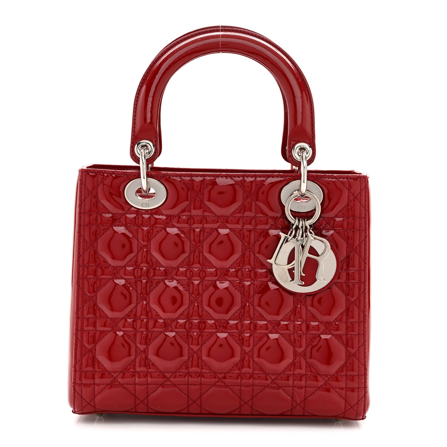 Patent Cannage Medium Lady Dior Burgundy Red