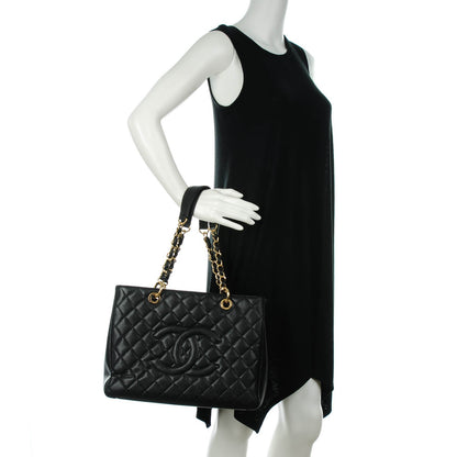 Chanel Caviar Quilted Grand Shopping Tote GST Black 2 of 7