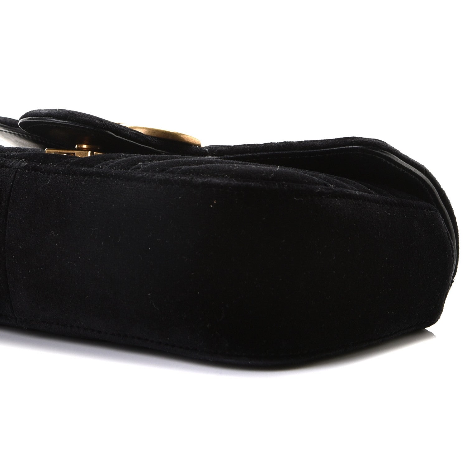 Gucci Velvet Matelasse Mini GG Marmont Shoulder Bag Black 11 of 15