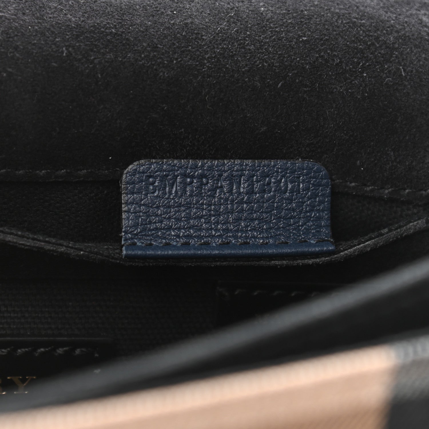 Burberry Derby Calfskin House Check Small Macken Crossbody Bag Ink Blue 8 of 12