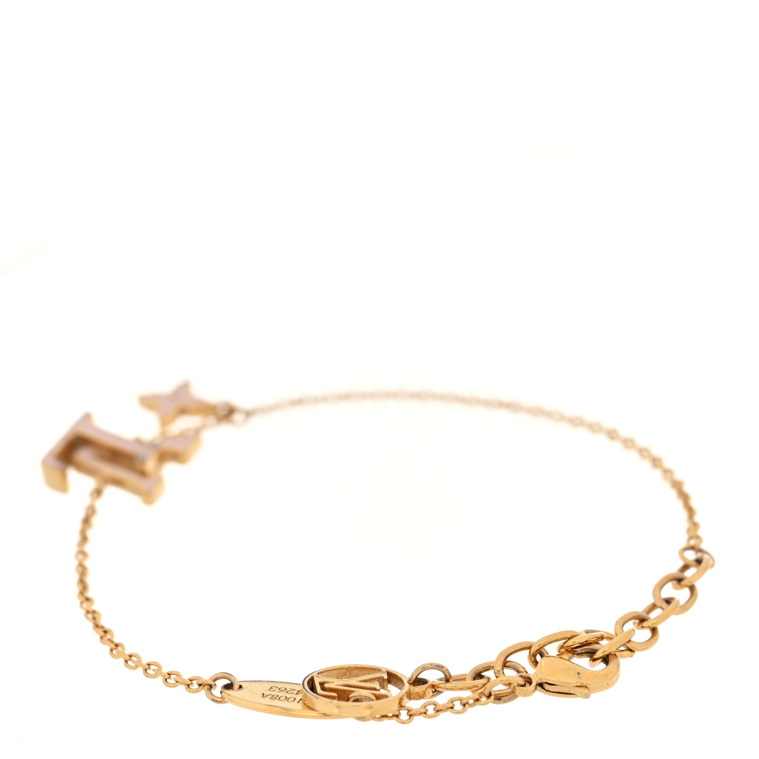 Louis Vuitton Metal Enamel LV Iconic Bracelet Gold Light Pink 3 of 5