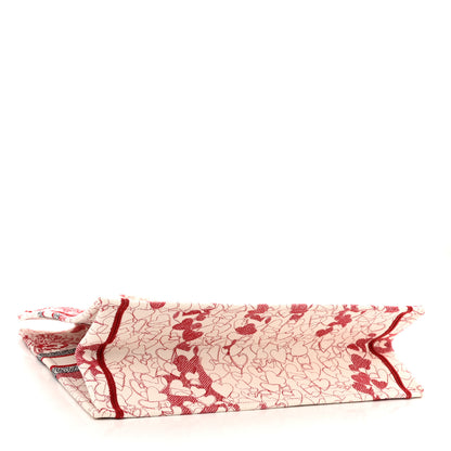 Christian Dior Canvas Embroidered Large Dioramour D-Royaume Book Tote Red Multicolor 4 of 10